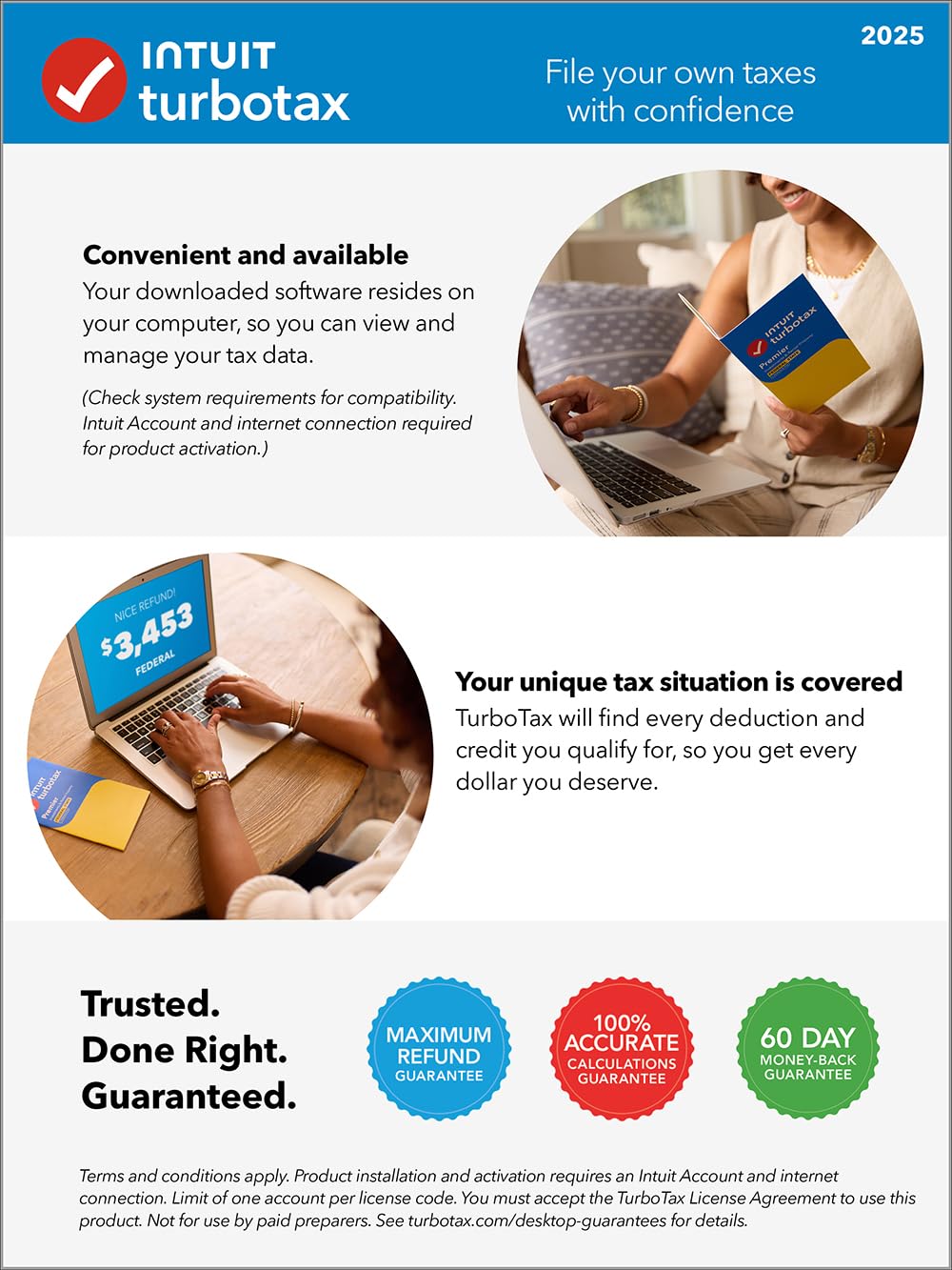 TurboTax Premier Desktop Edition 2025, Federal & State Tax Return [Win11/Mac14 Download]